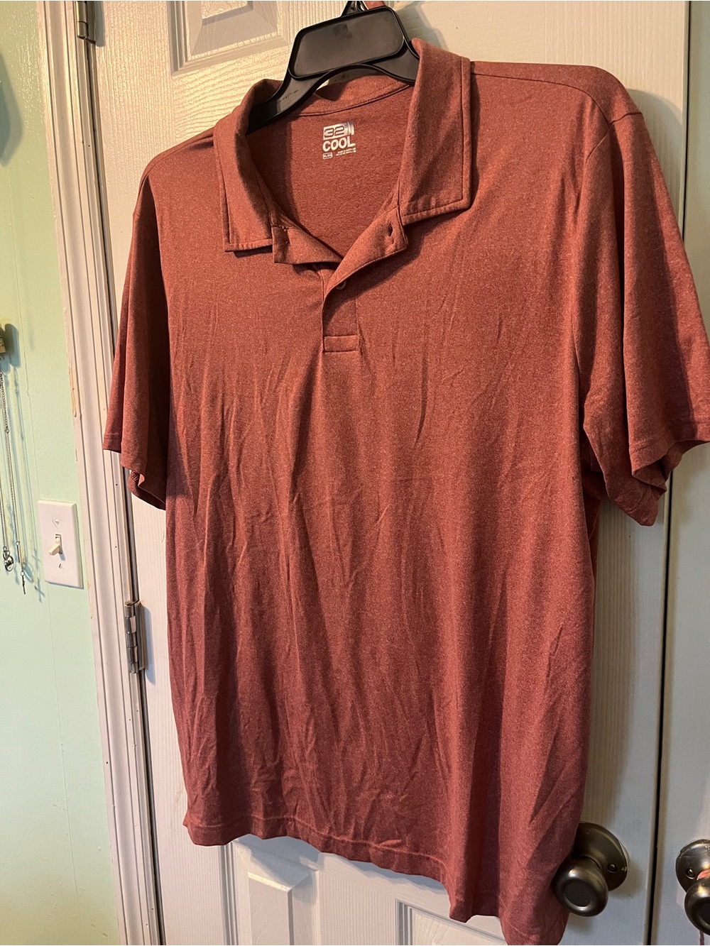 BE COOL Men's Short Sleeve Polo in Rust